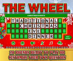 the wheel christmas game is shown in this screenshot from an interactive version of the wheel