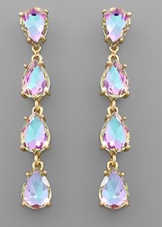 Metal Crystal Post 2.75" L 6 Colors: AB, Blue, Clear, Lavender, Multi, Periwinkle Periwinkle Earrings, Periwinkle Wedding, Store Hours, 12 Days Of Christmas, Teardrop Earrings, Wedding Earrings, Cute Jewelry, Bath And Body, Lavender