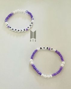 Affordable Purple Stretch Bracelet With Letter Beads, Bts Bracelets, Army Accessories, Bts Birthdays, Pola Amigurumi, Pulseras Diy