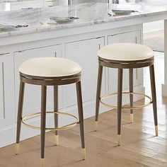 Lyndon Backless Swivel Back Bar & Counter Stool Island Counter Stools, Kitchen Island Counter, Island Counter, Shop Stool, Backless Stools, Kitchen Counter Stools, Backless Bar Stools, Back Bar, Grandin Road