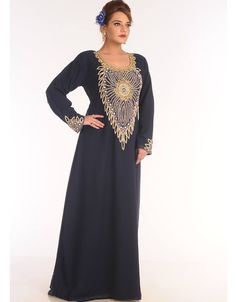 Black Georgette Hand Embroidery Party Wear Kaftan Right side and both sleeve zari work Back close with loop, button & zip, easy to wear Dress belongs to the zari embroidery work with glass stone at the front and sleeves Hijab and band shown in the image can be bought separately Fabric: Georgette Care: Mild machine wash/ hand Cold Wash/ Dry clean We request customers to carefully choose the correct size and dress length referring to our size chart Modest Evening Dress, Kaftan Abaya, Zari Embroidery, Moroccan Caftan, Zari Work, Hip Dress, Embroidery Work, Waist Dress, Full Sleeve