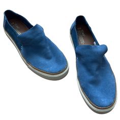 Nwot Toms Women’s Sunset Infinity Blue Oceana Suede Slip On Loafer Size 12 The Sunset Is One Of Our Newest Slip-Ons, And It Might Be One Of Our Favorites (Don’t Tell The Others). A Lot Of The Elements Will Look Familiar To A Long-Time Toms Fanthe Cupsole, The Rope Detail, The Deconstructed Upperbut The Way We’ve Combined Them Is Totally Fresh. It Feels Beachy But A Touch Edgier Than An All-Out Espadrille." Blue Suede Upper Cushioned Insole Custom-Molded Rubber Cupsole Nonsmoking Home Beach Casua Blue Textured Sole Slip-ons For Spring, Casual Blue Loafers With Round Toe, Blue Slip-on Loafers With Flat Heel, Blue Casual Slip-on Loafers, Casual Blue Flat Loafers, Casual Low-top Suede Flats, Blue Slip-on Loafers With Rubber Sole, Blue Closed Toe Loafers With Rubber Sole, Blue Low-top Leather Slip-ons