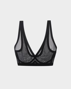 Black Mesh Bralette Black Mesh Sports Bra With Built-in Bra, Underwire Mesh Bra With Removable Pads, Mesh Full Coverage Bra With Removable Pads, Mesh Bra With Medium Bust Support And Stretch, Mesh Push-up Bra With Removable Pads, Micro-elastic Underwire Bra With Seamless Construction, Low-cut Nylon Bra With Built-in Support, Seamless Underwire Black Sports Bra, Seamless Underwire Bra With Medium Support