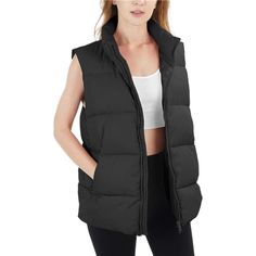 Color: Black 100% Polyester Imported Cotton Lining Zipper Closure Features -- Stand Collar, Sleeveless, Adjustable Drawstring Hem, Front Zipper Closure, Two Side Pockets, Solid Color, Fully Lined, Oversized Fit, Longer Length, Lightweight. Match -- This Stylish And Comfy Winter Puffer Vest For Women Is Designed To Easily Flatter Any Figure, Versatile, Can Pair It With Jeans Or Leggings Plush Sweater For A Chic. Keep Warm -- The Premium Soft Winter Quilted Puffer Vest Is Skin-Friendly And Soft, W Sleeveless Puffer Vest For Cold Weather, Trendy Sleeveless Vest For Cold Weather, Fitted Vest With Pockets For Cold Weather, Trendy Black Sleeveless Outerwear, Versatile Fitted Winter Vest, Versatile Fitted Vest For Winter, Fitted Casual Vest For Cold Weather, Black Cold Weather Vest Outerwear, Black Vest Outerwear For Cold Weather