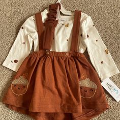 Nwt - Adorable Autumn Dress Playful Dress For Playtime In Fall, Cute Playtime Dresses For Fall, Cute Dresses For Playtime In Fall, Fall Playtime White Dress, Cute White Dresses For Fall, Cute White Fall Dresses, Neon Pink Shorts, Pink Plaid Dress