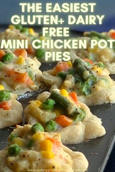 the easy gluten + dairy mini chicken pot pies are ready to be eaten