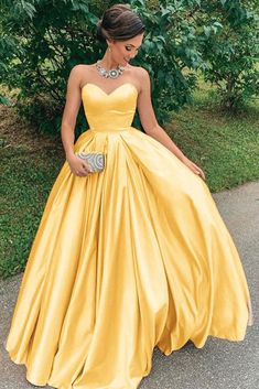 Yellow sweetheart satin long prom dress yellow formal dress sold by of girl. Shop more products from of girl on Storenvy, the home of independent small businesses all over the world. Yellow Satin Prom Dress, Yellow Formal Dress, Yellow Prom, Formal Ball Gown, Prom Dresses Yellow, Strapless Prom Dresses, Yellow Satin, Sweetheart Prom Dress, Satin Prom Dress