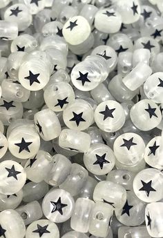 ♥ Glow in the dark star beads that are perfect spacers does alphabet and other cute jewelry projects  ♥ Made from acrylic.  ♥ Dimensions: 8mm x 4mm Star Shaped Things, Star Vibe, Star Things, Beads Aesthetic, Star Core, Glow In The Dark Stars, Cute Beads, Star Shopping, Star Beads