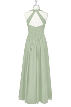 Sage Green Halter Backless A-Line Bridesmaid Dress Sage Green Bridesmaid Dresses, Chiffon Blouses Designs, Sage Green Bridesmaid, Teal Cocktail Dress, Red Lace Prom Dress, Fancy Short Dresses, Prom Dress Pictures, Sage Bridesmaid Dresses, Blouses Designs