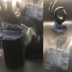 Fringe Denim Set Includes Bracelet And Earrings. Fringe Bracelet, Denim Fringe, Fringe Jewelry, Denim Set, Denim Jewelry, Jewelry Making Tutorials, Macrame Jewelry, Fringe Earrings, Bronze Color