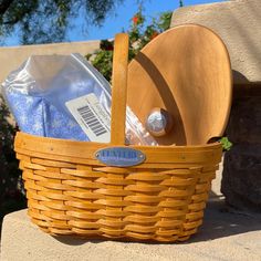 a basket that has some items in it