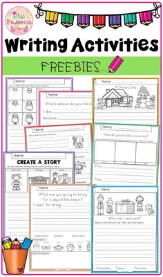 writing activities for kids with pictures and words to help them learn how to write in the classroom