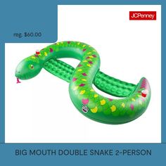 an inflatable snake is on display with the price tag for this item, and it