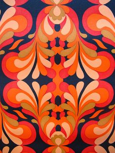 an orange, red and black abstract design