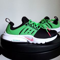 New In Box, 100% Authentic, Firm Price! Originally Called A T-Shirt For Feet Back In 2000, The Nike Presto Has Become An Icon In The Sneaker World. Designed For Comfort With An Easy Slip-In Design And A Plastic Cage For Stability, They're Built For Play, Adventure And Everything In Between. Black/White/Green Strike/Hyper Pink; Youth Size 6y = Women's Size 7.5 Green Sporty Custom Sneakers For Sports, Sporty Green Custom Sneakers For Sports, Sporty Green Custom Sneakers For Light Sports, Green Custom Sporty Sneakers For Running, Sporty Green Sneakers For Training, Casual Green Running Shoes For Training, Custom Green Low-top Breathable Sneakers, Green Round Toe Sneakers For Training, Nike Green Training Sneakers