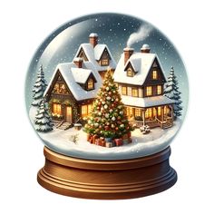 a snow globe with a christmas tree inside