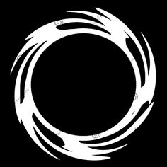 a black and white circular design on a black background