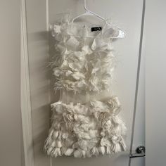 White/Sheer Rose And Feather Mini Dress White Feather Mini Dress, Feather Mini Dress, White Feather, Feather Dress, White Feathers, White Rose, White Roses, Colorful Dresses, White Dress