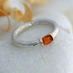 Madeira Citrine tension ring in silver and gold | Etsy Tension Ring, Three Rings, Ring Photos, London Blue Topaz, Make Design, Dress Code, Silver And Gold, Real Gold, Silver Band