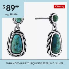 # Pieces In Set: 1 PairFeatures: Nickel Free, Quick ShipEarring Back: PostStone Cut: OvalStone Millimeter Measurement: 3 Mm LengthMetal Color: Silver ToneEarring Length: 20.5mmEarring Width: 9.3mmCare: Wipe CleanStone Type: 4 Enhanced TurquoiseAuthenticity: Enhanced TurquoiseEarrings Style: Drop EarringsMetal: Sterling SilverCountry of Origin: Imported Sterling Silver Drop Earrings, Earrings Drop, Type 4, Silver Drop Earrings, Blue Turquoise, Turquoise Sterling Silver, Turquoise Blue, Turquoise, Drop Earrings