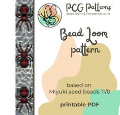 the bead loom pattern has been designed to look like a flower and leaves