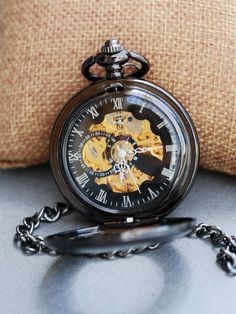 "This pocket watch can be purchase with or without engravings. Engraving will be on back glass of the pocket watch. Great gift for everyone even yourself ! Our elegant steampunk victoriana pocket watch has elegant carved case design. Diameter of the watch is 1-3/4\". Watch is mechanical, please wind it after arrival. Setting the time You will need to grasp the crown (button at the top) tightly and pull. When you hear a click you will be able to turn the crown/button to set the time. Once you hav Elegant Steampunk, Mens Tag Heuer Watches, Steampunk Pocket Watch, Mechanical Pocket Watch, Watch Pocket, Pocket Watch Chain, Hard Body, Groomsmen Gift, Pocket Watches