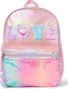 The Children's Place Kids' Preschool Elementary Backpack for Girl One Size Heart Graphic Design, Storing Water Bottles, Elementary School Backpack, Heart Bubbles, Girls Love, Pink Backpack, Heads Up