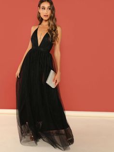 Calanca Mesh Overlay Maxi Dress - La Bella Fashion Boutique Online Fashion Boutique online boutique Plunging Neck, Maxi Dress Black, Black Dresses, Deep V, Dress Black, Black Dress, Maxi Dress, Mesh, V Neck