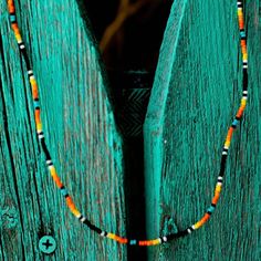 Sahara Seed Bead Necklace | gussieduponline Seed Bead Jewelery, Accessories Idea, Beaded Patterns, Beaded Necklace Patterns, Turquoise And Black, Beaded Necklace Designs, Seed Beading, Beading Jewelery, Southwest Jewelry