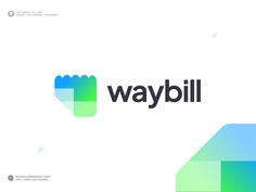 the logo for waybill is shown in blue and green colors on a white background