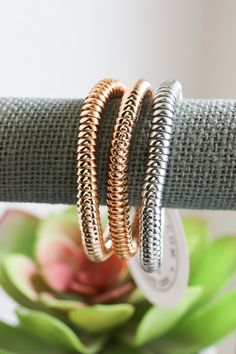 Pure Peace Bracelet Set - ShopSpoiled Trendy Rose Gold Metal Chain Bracelet, Trendy Gold Metal Beaded Bracelets, Trendy Stackable Metal Beaded Bracelets, Trendy Metal Stackable Beaded Bracelets, Silver Slinky Bangle Bracelets, Slinky Silver Bangle Bracelets, Trendy Nickel-free Beaded Bracelets, Trendy Silver Metal Braided Bracelets, Trendy Silver Braided Metal Bracelet