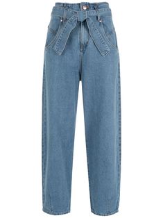 Blue cotton belt loops front button and zip fastening tied waist two front pockets two rear pockets Rich Clothes, Airport Fashion, Ladies Tops, Classy Casual, Blue Outfit, Modern Outfits, Trouser Jeans, Women's Trousers, Denim Fashion