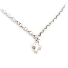 Sterling silver Necklace with Cross Charm Necklace With Cross, Cross Charm Necklace, Sterling Silver Chain Necklace, African Clothing Styles, Sterling Silver Cross, Cross Charms, Sweet Style, Silver Chain Necklace, Silver Cross