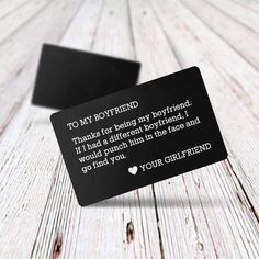 Engraved Wallet Card - To My Boyfriend - Gca12001 Gift Ideas For Family Members, You Are My Superhero, To My Man, Romantic Christmas Gifts, Gift Ideas For Family, To My Future Husband, Unique Wallets, Wallet Insert, Engraved Wallet