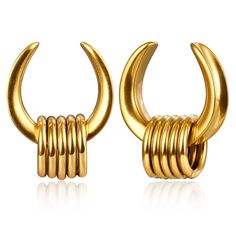 pair of gold plated earrings with spiral design