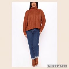 New Listing! This Is A Gorgeous Sweater! It Is Thick And So Warm! I Bought Two Of Them, One For My Daughter But It Did Not Fit Her! I Absolutely Love Mine! It Is A Pretty Rusty Brown Shade! It Looks Great With Jeans And Ankle Boots! Size Medium Bust 24 Length 21 Trendy Acrylic Tops For Cold Weather, Trendy Turtleneck Cable Knit Tops, Trendy Cable Knit Acrylic Tops, Trendy Acrylic Cable Knit Tops, Cable Knit Turtleneck, Cable Knit Turtleneck Sweater, Brown Shade, Knit Turtleneck, Brown Shades