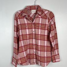 J. Crew Long Sleeve Plaid Button Down Shirt Different Shades Of Pink With Bold Red Lines. Snap Button Front Size 2 Slim New With Tags Pink Tops With Snap Buttons For Fall, Red Snap Button Top For Fall, Red Top With Snap Buttons For Fall, Red Fall Top With Snap Buttons, Red Button-up Flannel Shirt For Spring, Pink Long Sleeve Casual Flannel Shirt, Pink Cotton Long Sleeve Flannel Shirt, Red Snap Button-up Tops, Red Snap Button-up Shirt