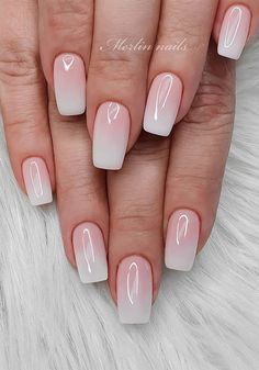 These Ombre Wedding Nails Are So Pretty, French Ombre Nails Ombre Wedding Nails, Pretty Valentines, Ombre Gel Nails, Unghie Sfumate, Ombre Wedding, Pink Ombre Nails, Square Nail Designs, Airbrush Nails