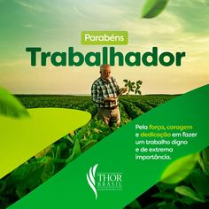 a man standing in the middle of a field with green leaves around him and text that reads, parabens trabahaddor