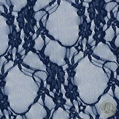 an image of a blue lace fabric with small circles on the top and bottom part