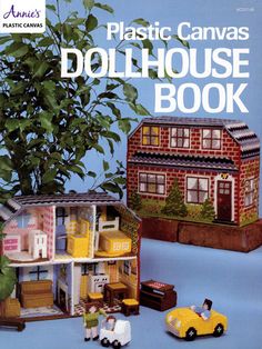 the plastic canvas dollhouse book is open