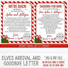 two red and white christmas themed flyers