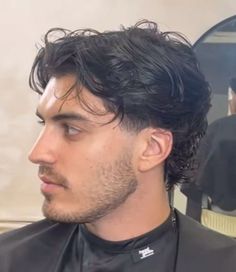 Cool Men’s Haircuts, Blue Collar Men Haircut, Short Flow Hairstyle Men, Flo Haircut Men, Men's Hair Cuts Medium, Mid Length Curly Men’s Cut, Longer Straight Hair Men, Italian Mens Haircut, Man Haircut Long Hair