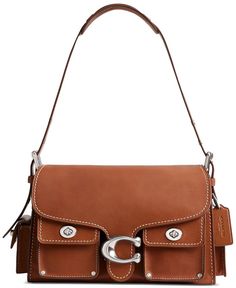 COACH Cargo Turnlock Soft Tabby Leather Shoulder Bag - Macy's Coach Turnlock Shoulder Bag, Coach Tabby, Wishlist 2024, Brown Accessories, Pretty Bags, Goodie Bags, Coach Handbags, Her Style, Coach Bags