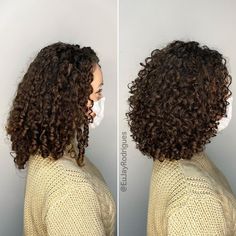 Fine 3b Curly Haircut, Curly Round Layers, Medium Length Coily Hair, Round Cut Curly Hair, Curly Cut Before And After, Haircuts For Round Faces Curly Hair, 3c Haircuts, Devacut Natural Hair