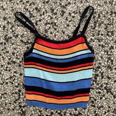 Shein Rainbow Tank Top In Size Small Women But It Could Fit A Child. Never Worn! Casual Multicolor Color Block Tank Top, Trendy Blue Top With Colorful Pattern, Rainbow Tank Top, Tops Shein, Dark Skin Boys, Small Women, Tokio Hotel, Shein Tops, Cute Shirts