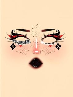 Casino Theme Makeup, Wonderland Makeup Ideas, Red Queen Makeup, Makeup Looks Drawing, Queen Of Hearts Halloween Costume, Alice In Wonderland Makeup, Queen Of Hearts Halloween, Queen Of Hearts Makeup