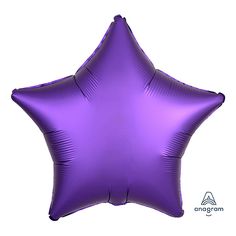 Anagram 19 inch STAR - SATIN LUXE PURPLE ROYALE Foil Balloon 36820-02-A-U Helium Tank, Purple Balloons, Balloon Weights, Balloon Arrangements, Baby 1st Birthday, Mylar Balloons, Purple Satin, Party Stores, Helium Balloons