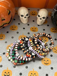 WE HAVE A TON OF OTHER HALLOWEEN CLAY BEAD BRACELETS: https://www.etsy.com/shop/BeautifulByTheBauers?ref=shop-header-name&listing_id=1563599230&section_id=44696796 Check out the rest of our Etsy shop : ) Introducing our bewitchingly delightful Halloween Clay Bead Bracelets - the perfect accessory to enchant your Halloween look! This handcrafted bracelet set captures the playful spirit of the season while adding a touch of spooky charm to your ensemble. Hurry and grab one to adorn yourself with a Halloween Party Beaded Bracelets, Multicolor Novelty Bracelets For Halloween, Handmade Halloween Festival Bracelets, Handmade Halloween Festival Bracelet, Handmade Multicolor Bracelets For Halloween, Handmade White Beaded Bracelets For Halloween, Halloween Novelty Bracelet With Round Beads, Halloween Novelty Beaded Bracelets With Round Beads, Novelty Beaded Bracelets For Halloween