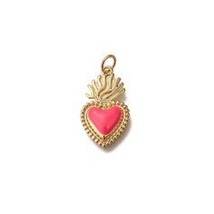 Gold charm of a heart with flames. Ideal and beautiful for your charm necklace or charm bracelet.




 Size: approx. 23 mm




 Material: 14k gold plated with e-coating

 The price is per piece Heart With Flames, Diy Charm, Gold Charms, Fire Heart, Diy Charms, Gold Heart, Gold Charm, Heart Of Gold, Neon Pink